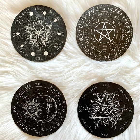 Double Sided Wooden Pendulum Dowsing Divination Boards Reversible Set of 8 - Picture 6 of 9